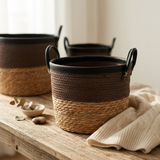 Straw Basket Set 3 Pcs
